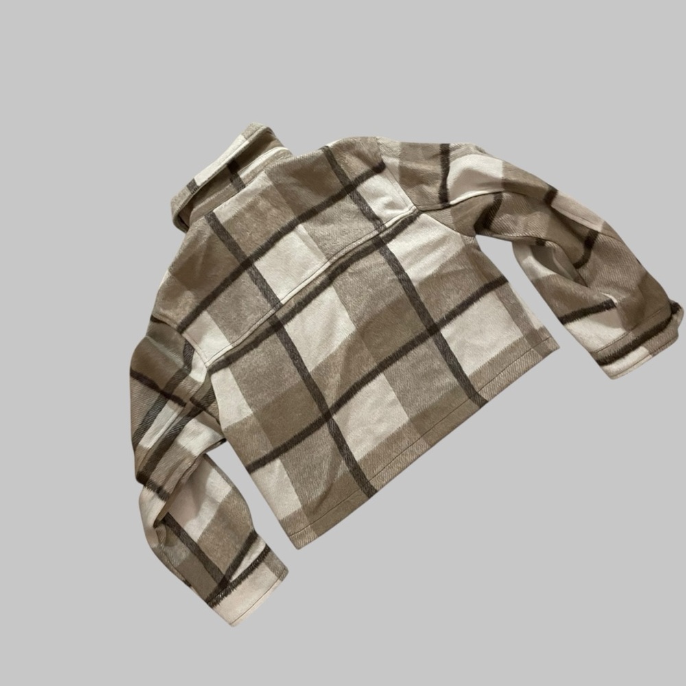 Love Tree Cream Plaid Shacket Jacket Size S - Picture 4 of 11
